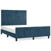 vidaXL Estrutura de cama sem colch&atilde;o 140x190 cm veludo azul-escuro