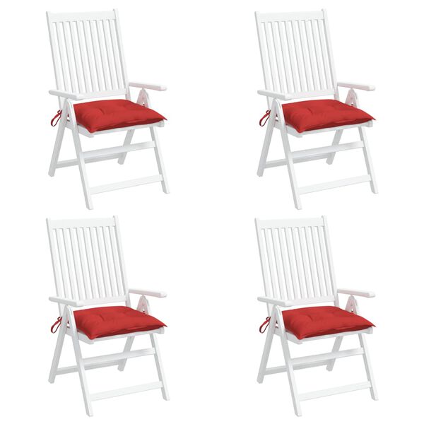 vidaXL Almofad&otilde;es de cadeira 4 pcs 40x40x7 cm tecido oxford vermelho