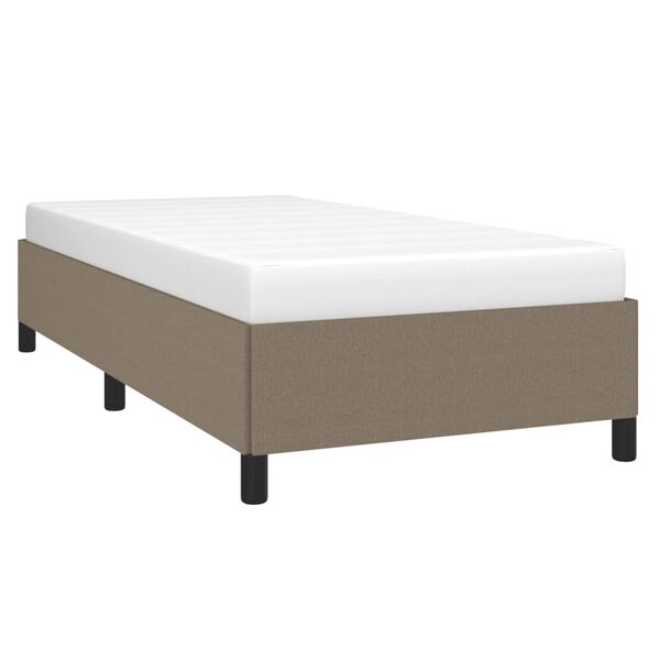 vidaXL Estrutura cama sem colch&atilde;o 100x200 cm tecido cinza-acastanhado