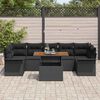 vidaXL Conjunto de Sof&aacute; de Jardim 8 pcs Preto Rattan Sint&eacute;tico