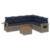 vidaXL Conjunto de sof&aacute; de jardim com 7 pe&ccedil;as e almofadas em rattan sint&eacute;tico cinza
