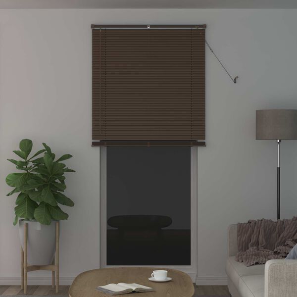 vidaXL Cortina Veneziana Marrom Escuro com Padr&atilde;o 213 x 80 cm PVC