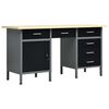 vidaXL Bancada de trabalho 160x60x85 cm a&ccedil;o preto