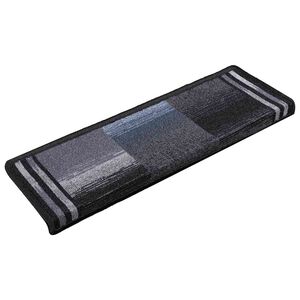 vidaXL Tapetes de escadas adesivos 5 pcs 65x21x4 cm preto e cinzento
