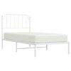 vidaXL Estrutura de cama com cabeceira 90x190 cm metal branco