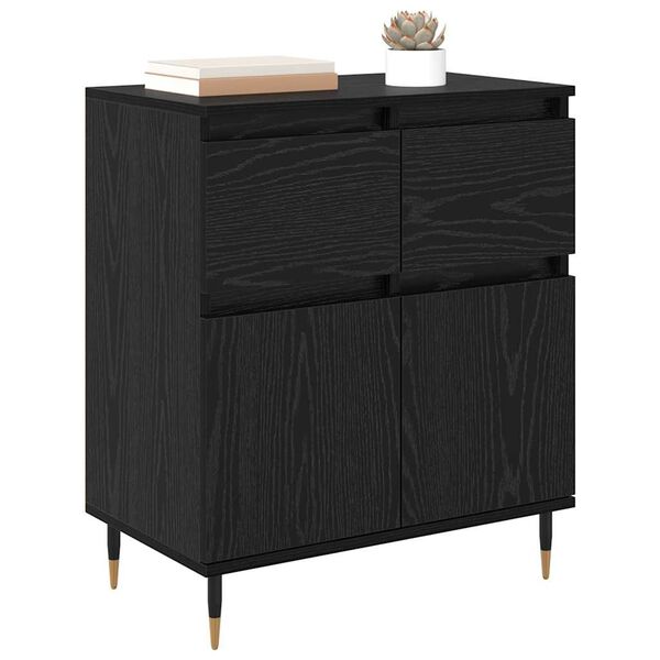 vidaXL Buffet com gaveta Carvalho Preto 60 x 35 x 70 cm