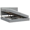 vidaXL Cama com arruma&ccedil;&atilde;o e colch&atilde;o Cinzento-claro 200 x 200 cm tecido