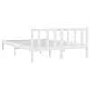 vidaXL Estrutura de cama casal 135x190 cm pinho maci&ccedil;o branco