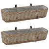 vidaXL Floreira de varanda 2 pcs 80 cm vime com forro em PE