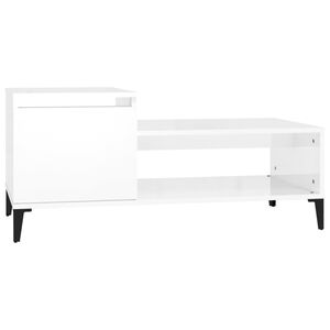 vidaXL Mesa de centro 100x50x45 cm derivados madeira branco brilhante