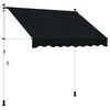 vidaXL Toldo Retr&aacute;til Manual Preto 350 cm