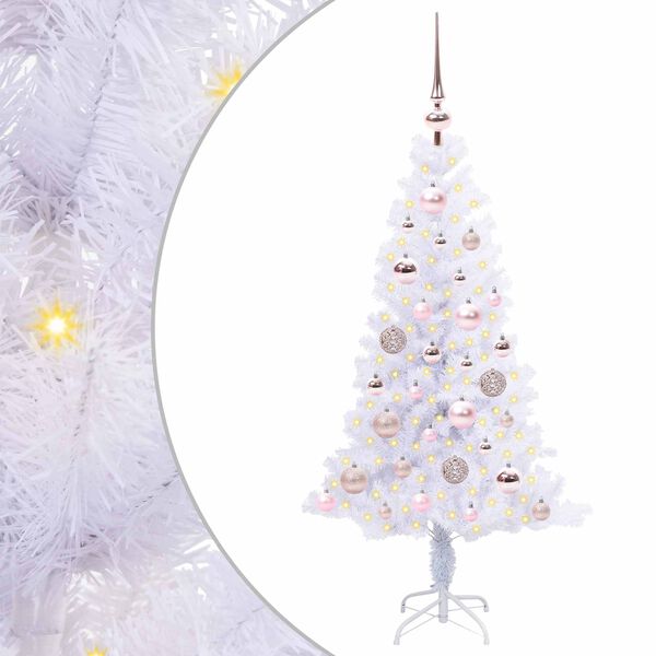 vidaXL &Aacute;rvore de Natal Artificial com 150 LEDs Branco 120 cm PVC e A&ccedil;o