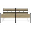 vidaXL Estrutura de cama sem colch&atilde;o 180x200cm metal carvalho sonoma
