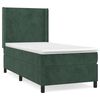 vidaXL Cama com molas/colch&atilde;o 100x200 cm veludo verde-escuro