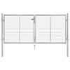 vidaXL Port&atilde;o de jardim em a&ccedil;o galvanizado 306x100 cm cor prata