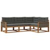 vidaXL Conjunto de Sof&aacute;s para Exterior 4 pcs Natural e Antracite