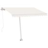 vidaXL Toldo retrátil manual com LED 350x250 cm cor creme