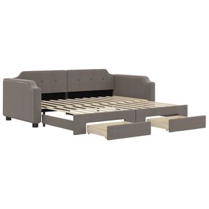vidaXL Sof&aacute;-cama c/ gavet&atilde;o/gavetas 100x200cm tecido cinza-acastanhado