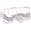 vidaXL 7 pcs conjunto de sof&aacute;s p/ jardim com almofad&otilde;es vime PE bege