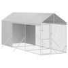 vidaXL Canil de exterior com teto 2x6x2,5 m a&ccedil;o galvanizado prateado