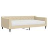 vidaXL Sof&aacute;-cama com colch&atilde;o 100x200 cm tecido cor creme