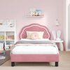 vidaXL Estrutura de Cama Infantil com Cabeceira Rosa 90 x 200 cm