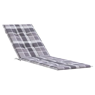 vidaXL Almofadão cadeira de terraço (75+105)x50x3cm xadrez cinza