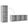 vidaXL | Gabinete para TV | 3 pcs 37 x 35 x 107.5 cm