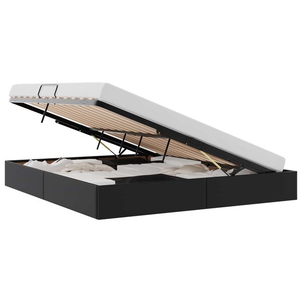 vidaXL Cama com Armazenamento Preto 180 x 200 cm Couro sint&eacute;tico