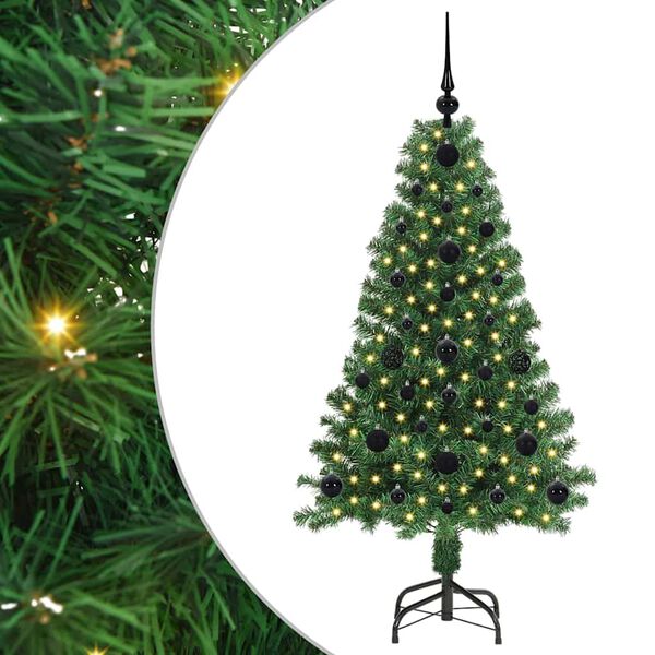 vidaXL &Aacute;rvore de Natal Artificial Verde 120 cm PVC, A&ccedil;o e Pl&aacute;stico