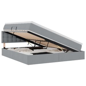 vidaXL Cama com arruma&ccedil;&atilde;o e LED Cinzento-claro 180 x 200 cm tecido