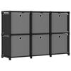 vidaXL Unid. prateleiras 6 cubos c/ caixas 103x30x72,5cm tecido preto