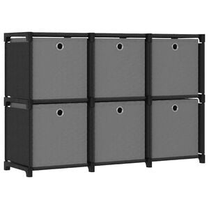 vidaXL Unid. prateleiras 6 cubos c/ caixas 103x30x72,5cm tecido preto