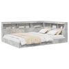 vidaXL Cama com Estante com prateleira Cinzento cimento 160 x 200 cm