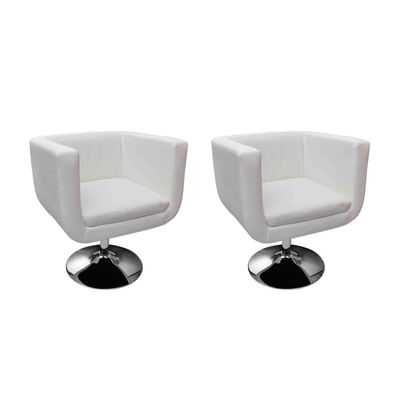 vidaXL Cadeiras de bar 2 pcs couro artificial branco