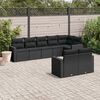 vidaXL 8 pcs conjunto sof&aacute;s de jardim com almofad&otilde;es vime PE preto
