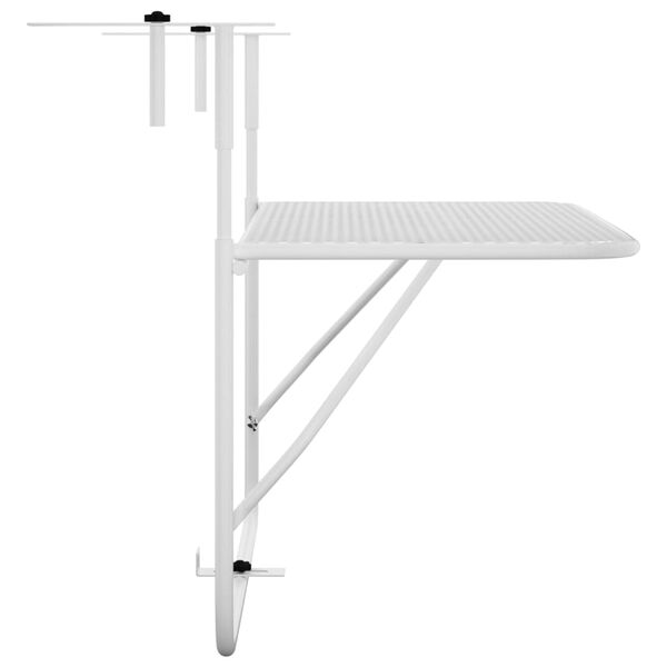 vidaXL Mesa para varanda 60x40 cm aço branco