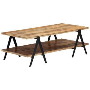 vidaXL Mesa de centro em madeira de mangueira maci&ccedil;a 115x60x40 cm