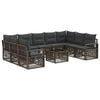 vidaXL Conjunto de Sof&aacute; de Jardim 10 unid. Cinzento vime PE