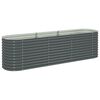 vidaXL Canteiro elevado de jardim a&ccedil;o galvanizado 320x80x81cm cinzento