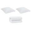 vidaXL Duvet com Travesseiros com travesseiro 3 pcs Branco Microfibra