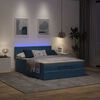 vidaXL Estrutura de cama otomana com colchão 140x190cm azul escuro