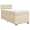 vidaXL Cama com molas/colch&atilde;o 90x190 cm tecido cor creme