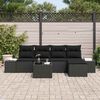 vidaXL Conjunto de Sof&aacute; de Jardim com almofada 6 pcs Preto vime PE