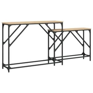 vidaXL Mesas consola de encastrar 2 pcs deriv. madeira carvalho sonoma
