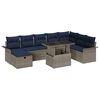 vidaXL Conjunto de Sof&aacute; de Jardim 9 unid. Cinzeto vime PE