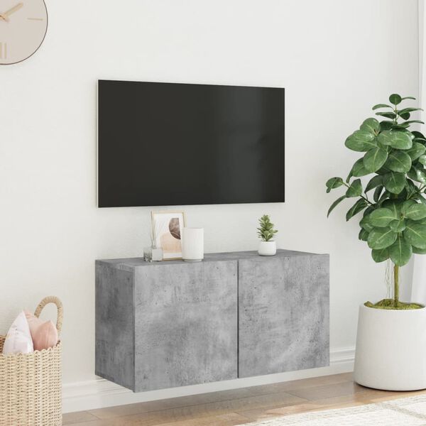 vidaXL M&oacute;vel de parede para TV 80x30x41 cm cinzento cimento