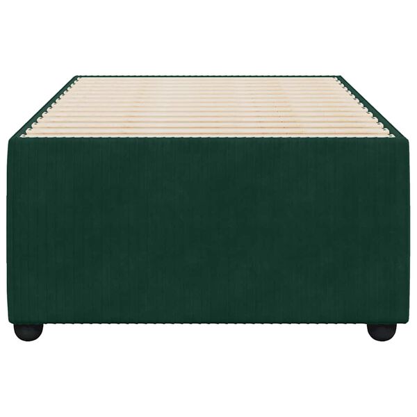 vidaXL Estrutura de cama sem colch&atilde;o 90x200 cm veludo verde-escuro