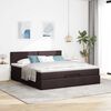 vidaXL Estrutura de cama otomana com colch&atilde;o 180x200cm castanho escuro