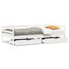 vidaXL Sof&aacute;-cama c/ gavetas 90x200cm madeira de pinho maci&ccedil;a branco